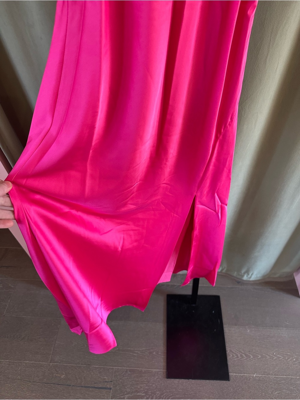 Hutch Mari Hot Pink Halter Midi Dress with Side Slit - Picture 4 of 8
